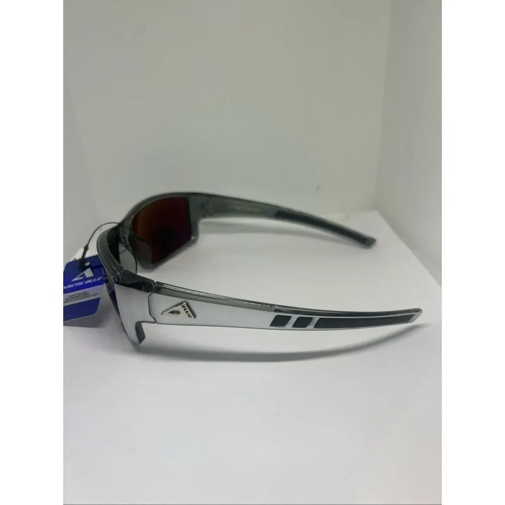 Arctic Blue Mirrored Blue Lens Wrap Sunglasses UV400 Protection